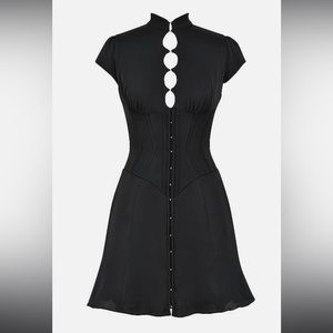 NWT HOUSE OF CB Carmina Fluted Corset Mini dress in Black